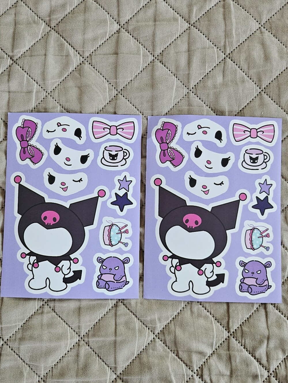 Kuromi stickers,  2 sheets, Hello kitty